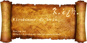 Kirnbauer Ábris névjegykártya